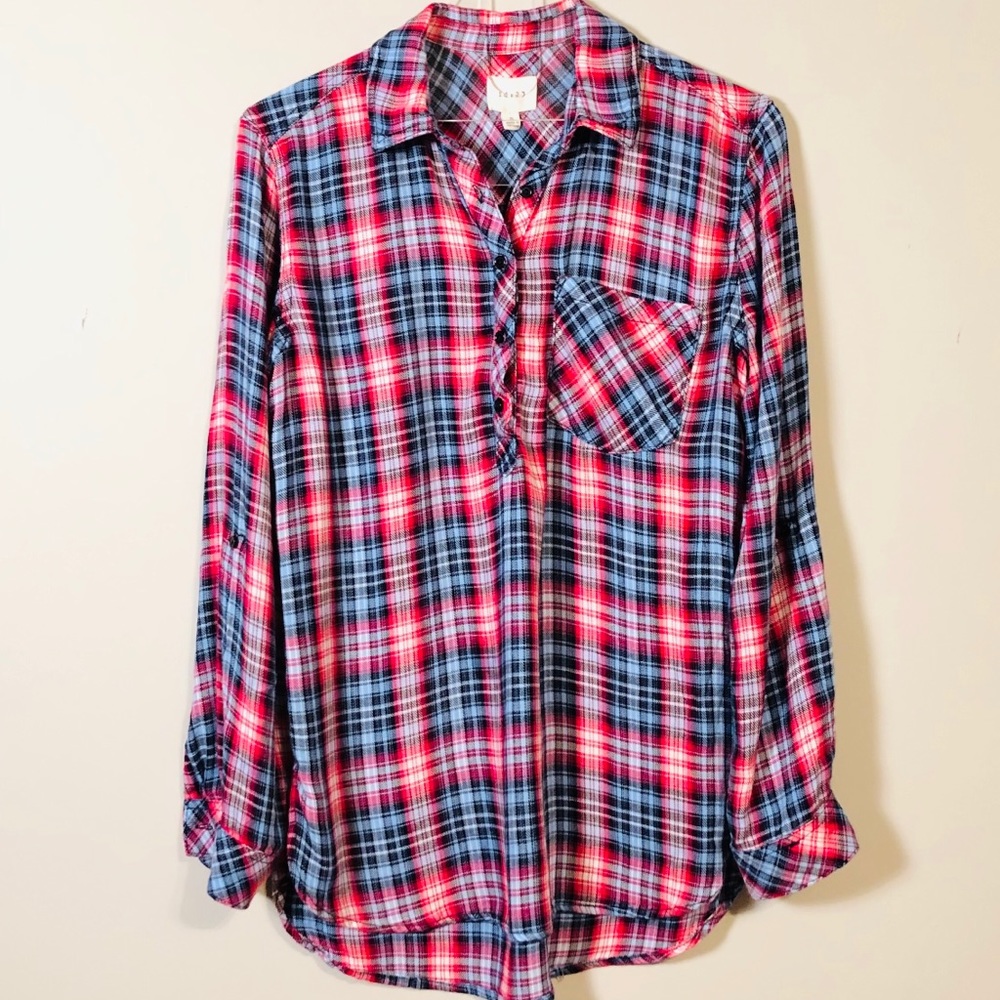 (Small) id:23/Stitch Fix Red Plaid Shirt